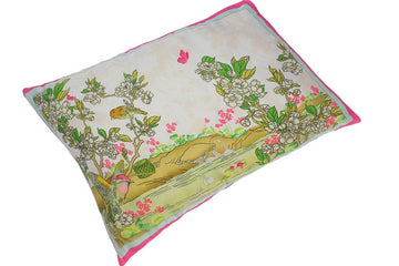 handmade Traditional Pillow Beige Gold  RECTANGLE handmade Silk Throw Pillow